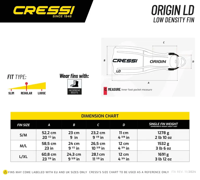 Cressi Origin LD Svømmefot